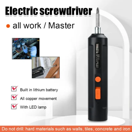 USB-Charging Electric Screwdriver Household Electric Screwdriver for Fastening Drilling and Screwdriving Tool Maintenance Tool