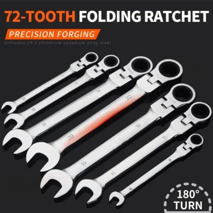 Flexible  Action Wrench Spanner Nut Tool Head  Metric Spanner Open End and Ring Wrenches Tool