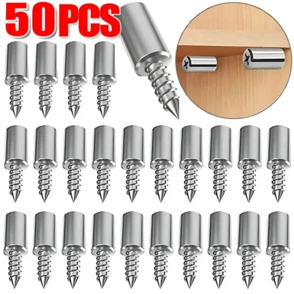 50/10PCS Self Tapping Screw Layer Plate Holder Wardrobe Septum Brackets Fixed Screw Shelf Support Pegs with Non-Slip Sleeve